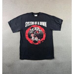 Vtg System Of A Down T Shirt M Black Mushroom Cult Tour Signatures Network Y2K